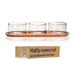 Набір ємностей SnT, на бамбуковій підставці, 33,5х11,5 см (7089-1)