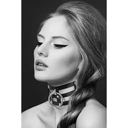 Чокер потрійний з кільцем для повідця Bijoux Pour Toi - Fetish