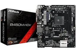 Материнська плата AsRock B450M-HDV (B450M-HDV) (Socket AM4, AMD B450, Micro-ATX) Б/в - мініатюра 5