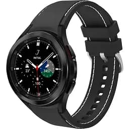 Ремінець для Samsung Galaxy Watch 4 Classic 46mm - чорно-білий ширина кріплення 20мм силікон розмір L Watchbands RLine (WB00S4GALAXYRLINE1CLASSIC446)