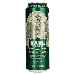 Пиво Karl Friedrich Tsehhi Lager світле фільтроване 5% 0.568 л