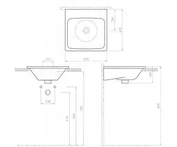 Умивальник Sanwerk Idea 2.0 45x45 (UV0000159), Білий - мініатюра 2