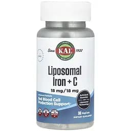 Дієтична добавка KAL Liposomal Iron 18 мг 30 вегетаріанських капсул