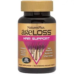 Натуральная добавка Natures Plus Age-Less Hair Support, 90 таблеток