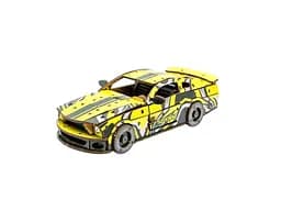 Дерев'яний 3D конструктор Muscle car GT, Puzzleоk (Puz-00638), 162 дет. (жовта) - мініатюра 2