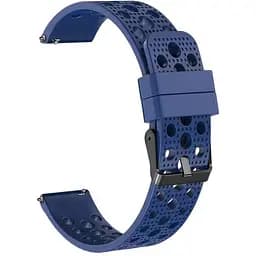 Силіконовий double перфорований ремінець Watchbands для Samsung Galaxy Watch 46mm SM-R800NZSA синій ширина кріплення 22мм (WB009BUBLEPERFBLUE146)