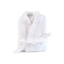 Халат-кимоно unisex Lotus Home - Bold Microcotton white махровый L