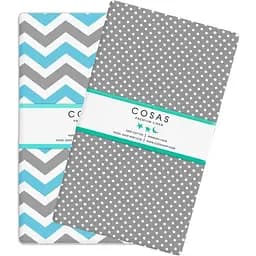 Набір простирадл полуторне Cosas ZIGZAG & DOTS 155х240 см (SetSheet_ZigBlueGrey_DropGWhite_155х240)