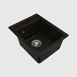 Кухонна мийка Platinum 4050 Ruby гранітна глянцева з кріпленням 40x50 см шоколад (000024954) - мініатюра 3