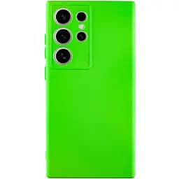 Чехол TPU Getman Liquid Silk Full Camera для Samsung Galaxy S24 Ultra Салатовый/Neon Green