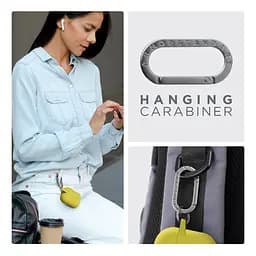 Силіконовий чохол для навушників Apple AirPods Pro 2 2022, Hang Case, жовтий, ультратонкий захисний кейс товщиною 2 мм, захист від подряпин, пилу та ударів, компактний, з карабіном для кріплення, ArmorStandart (ARM68593) - мініатюра 6