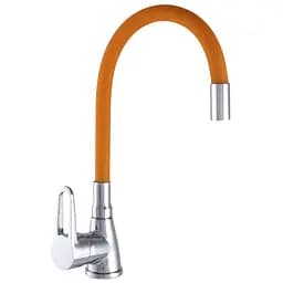 Смеситель для кухни Wezer SOP4-R045-ORANGE с гибким изливом оранжевый Цветной