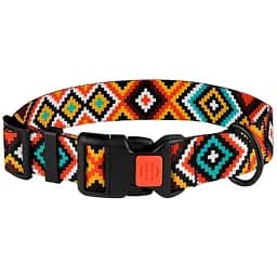 Нашийник для собак BronzeDog Urban Гуцульський застібка пластикова помаранчевий XL