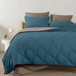 Покривало стьобане двостороннє Cosas Ocean Sand CS3 110х140 см (Blanket_68Sky_84Quartz_kt_77CherryDark_110х140) - мініатюра 4