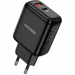 Зарядний пристрій для смартфона Kakusiga KSC668 dual port 30W QC3.0 чорний