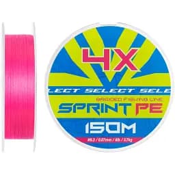 Шнур Select Sprint PE 4X Pink 150m #0.3/0.07mm 8lb/3.7kg