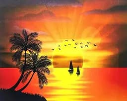 Алмазна мозаїка на підрамнику Захід сонця 30×40 см 61335_BGLD