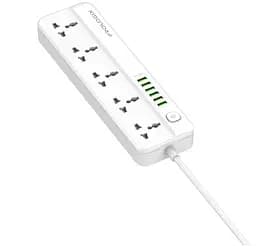 Сетевой фильтр-удлинитель ProLogix Premium PRSC5614W 5 розеток, 6 USB AUTO ID, 2 м - мініатюра 2
