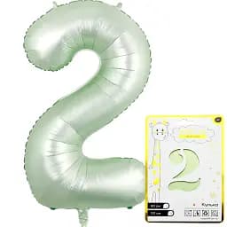 Кулька фольгована цифра 2 NB40M192 101 см Світло-мятний shop (5750000136692)