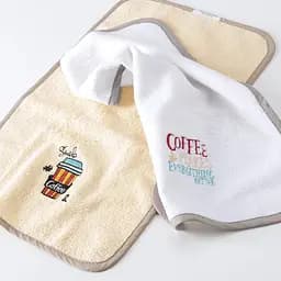 Набір махрових серветок Ideia Coffee makes everything better, 50х30 см, 2 шт., білий з молоком (8-07260)