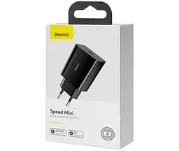 Мережевий зарядний пристрій Baseus Speed Mini PD Charger 20W (CCFS-SN01) Black [67419] - мініатюра 10