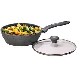 Сотейник з гранітним покриттям і кришкою Kamille 24 см Сіра 000274941