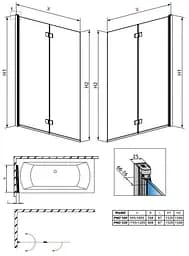 Шторка для ванни Radaway Essenza New PND 120 207212-01L ліва - мініатюра 3