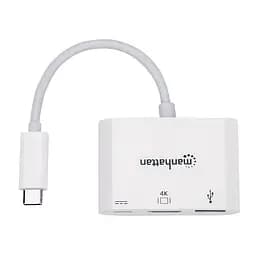 Док-станція USB3.1 Type-C - HDMI/USB 3.0/PD 60W 4-in-1 White Manhattan (152945)