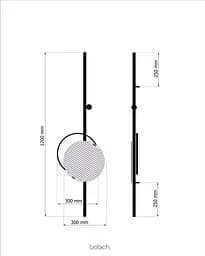 Настінне бра Babich Studio Mid B 1200 Black (RAL 9005) - мініатюра 6