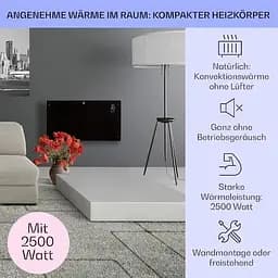 Конвекційний обігрівач Klarstein Bansin Crystal Smart 2500 Вт (10041211) - мініатюра 4