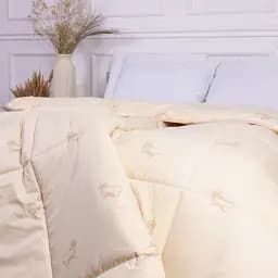 Набір MirSon вовна №9562 Gold camel Wool зима ковдра 140х205 см + подушка білий (2200010806397) - мініатюра 3