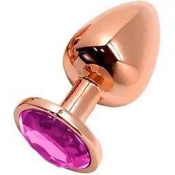 Металева анальна пробка Wooomy Tralalo Rose Gold Metal Plug Magenta M