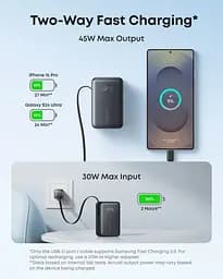 Портативний зарядний пристрій Nano - 10000 mAh 45W Built-In USB-C Cable Black Anker teh0027048 - мініатюра 4
