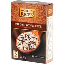 Рис Дикий та Натурал World's Rice 400 г (5 пакетиків по 80 г)