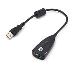 Звуковая плата USB, Virtual 7.1 Channel, C-Media, кабель 25 см, черная