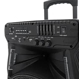 Потужна акустична система з підсвічуванням ZXX - 7373, 400W, Дротовий мікрофон, вбудований акум 12В 7А, живлення 220в, Black, Box - мініатюра 4