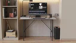 Стіл письмовий LINE Тайм Ferrum-decor 750x1200x600 Чорний метал ДСП Бетон 16 мм (FRD-104891) - мініатюра 7