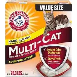 Бентонитовый наполнитель Arm & Hammer MULTICAT 12 кг комкующийся для кошачьего туалета ароматизированный