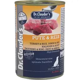 Вологий корм для собак Dr.Clauder’s Selected Meat Turkey & Rice Індичка та Рис 400 г