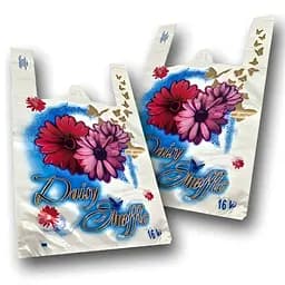 Пакет майка з малюнком поліетиленова 29х46 GS "Daisy Shuffle" біла 250 шт/уп.