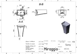 Умивальник Miraggio SUNNY (0001249) Miramarble, Глянцевий, Підлоговий/Пристінний, Білий - мініатюра 2