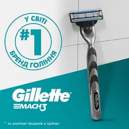 Подарунковий набір: станок для гоління чоловічий Gillette Mach3 з 2 змінними картриджами + гель для душу Old Spice 3-в-1 Whitewater 250 мл - мініатюра 6