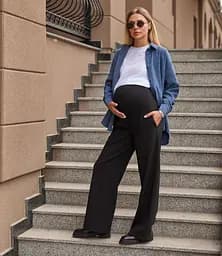 Брюки для вагітних Palazzo XL (48) Lullababe Чорний