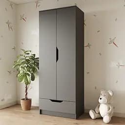 Шкаф распашной MebelStar 2Д1Ш Лилу 80x50x210 см Антрацит (MBS-1402)