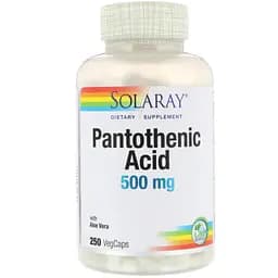 Пантотеновая кислота Solaray Pantothenic Acid 500 мг 250 растительных капсул