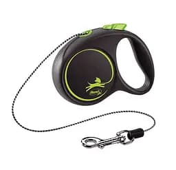 Повідець-рулетка Flexi Black Design XS, для собак до 8 кг, трос 3 м, чорний з зеленим (FU02C3.251.S CG)