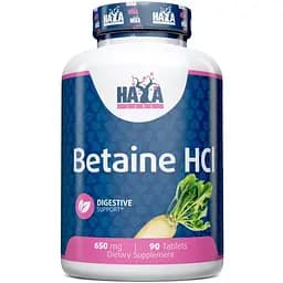 Натуральная добавка Haya Labs Betaine HCL 650 mg, 90 таблеток