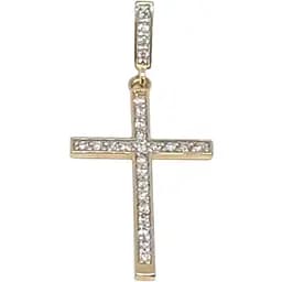 Золотий хрестик ЮЗ "Багет" з діамантами. 3411