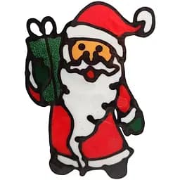 Силиконовая наклейка на стекло Bambi Санта Клаус с подарком 15 х 10 см (13-61-02) 