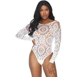 Боди Leg Avenue Snap crotch thong back teddy White S/M